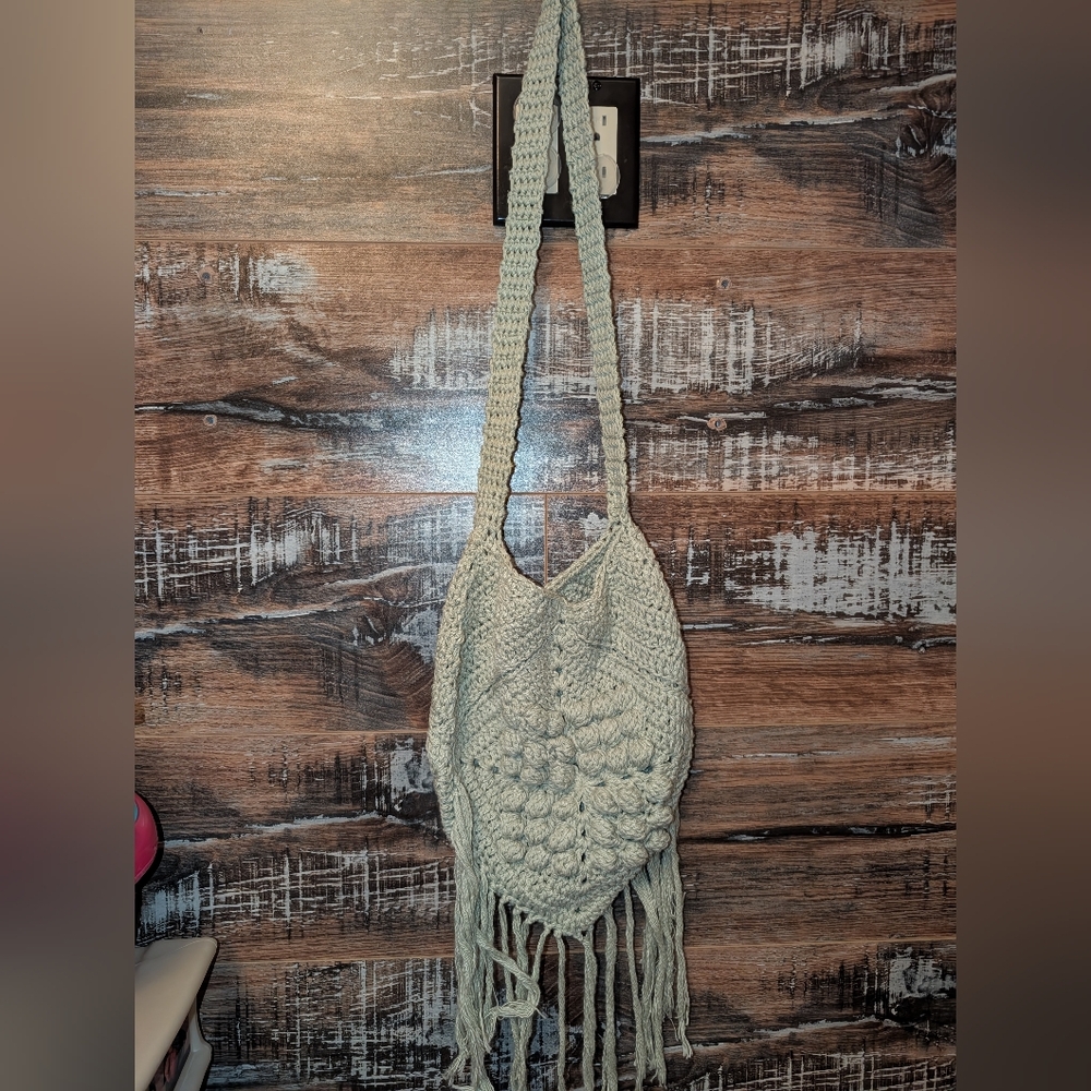 Handmade Knit Green Purse